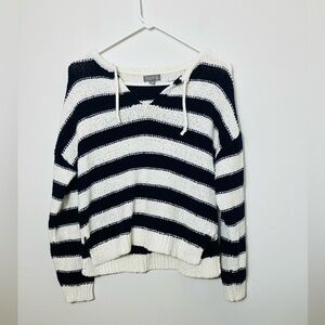 Nautical Pullover Sweater Women’s Sz M Striped Knit Long Sleeve Oversized Cotton